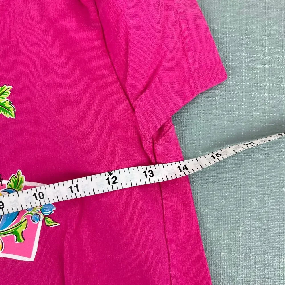 Vintage OshKosh B'gosh Tropical Butterfly Pink Tee Shirt 6 USA